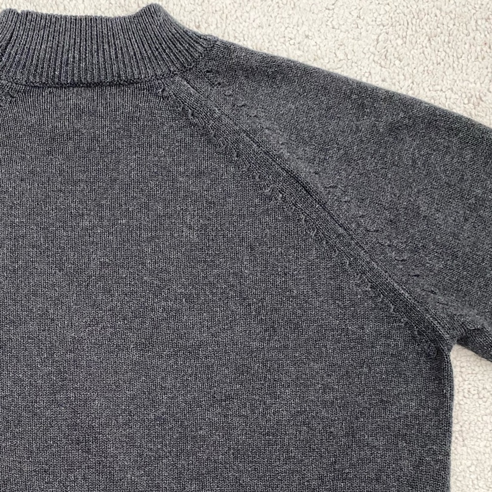 Sold Quince Organic Cotton Charcoal Grey Mock Neck Sweater Small - Picture 11 of 16